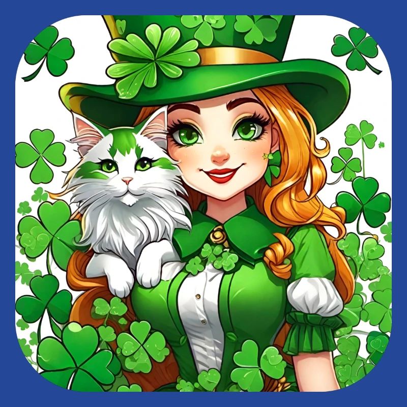 Leprechaun de la Saint-Patrick avec chat