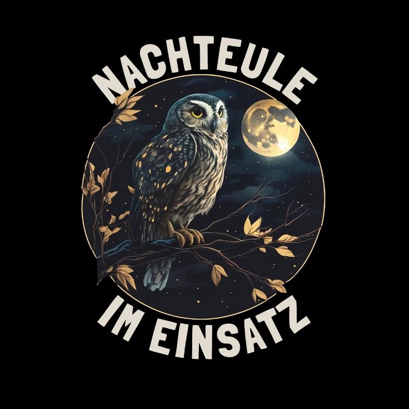 Nachteule im Einsatz Eule Vollmond Nachtdienst