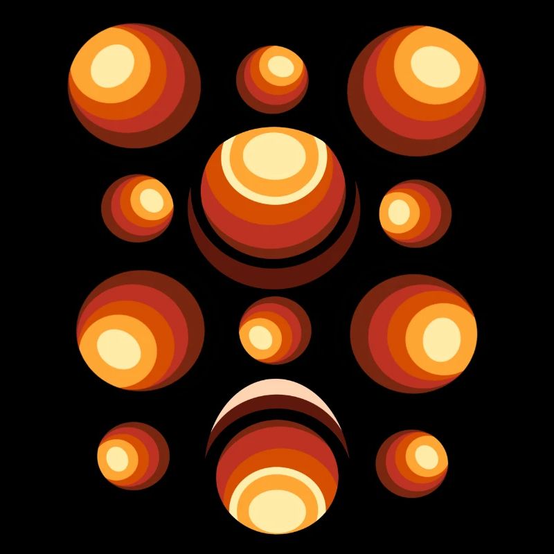 Retro Circle Pattern 70s Crescent