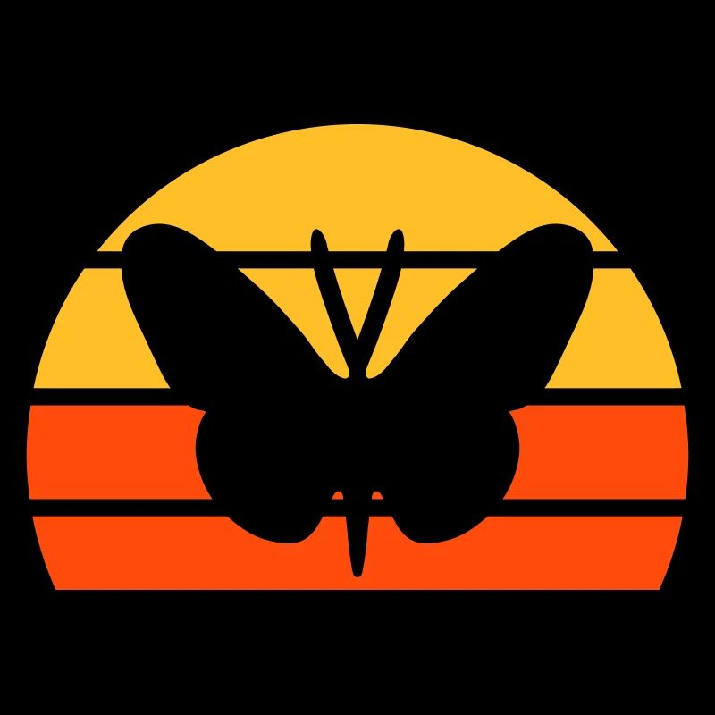 Papillon devant un demi-soleil