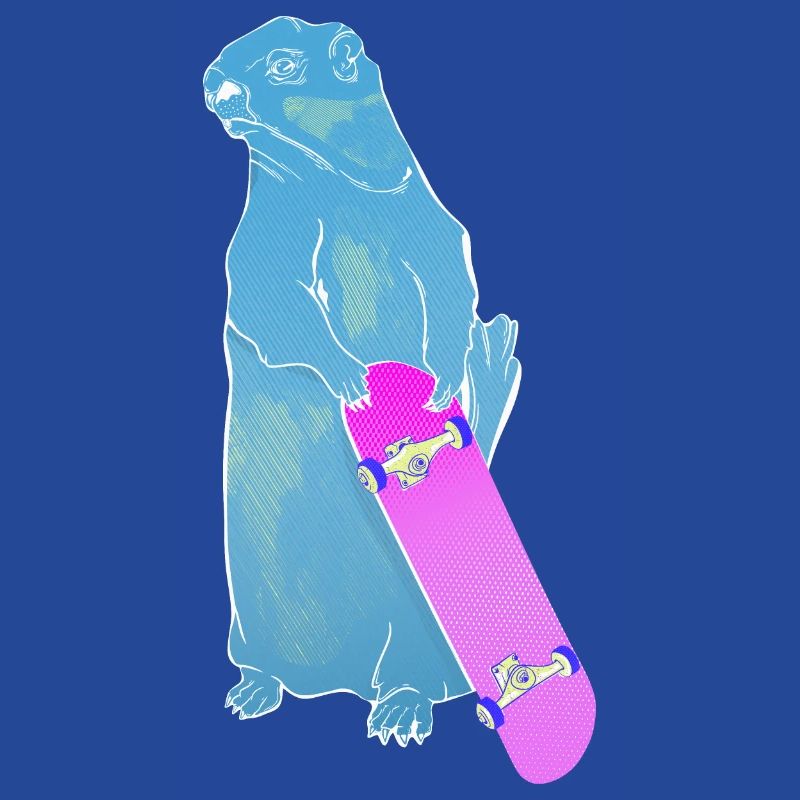 Murmeltier Woodchuck oder Murmeltier Skateboarding
