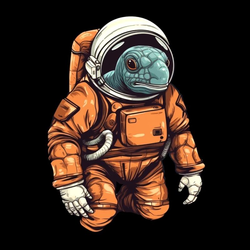 Coole Schildkröte als Astronaut mit Anzug