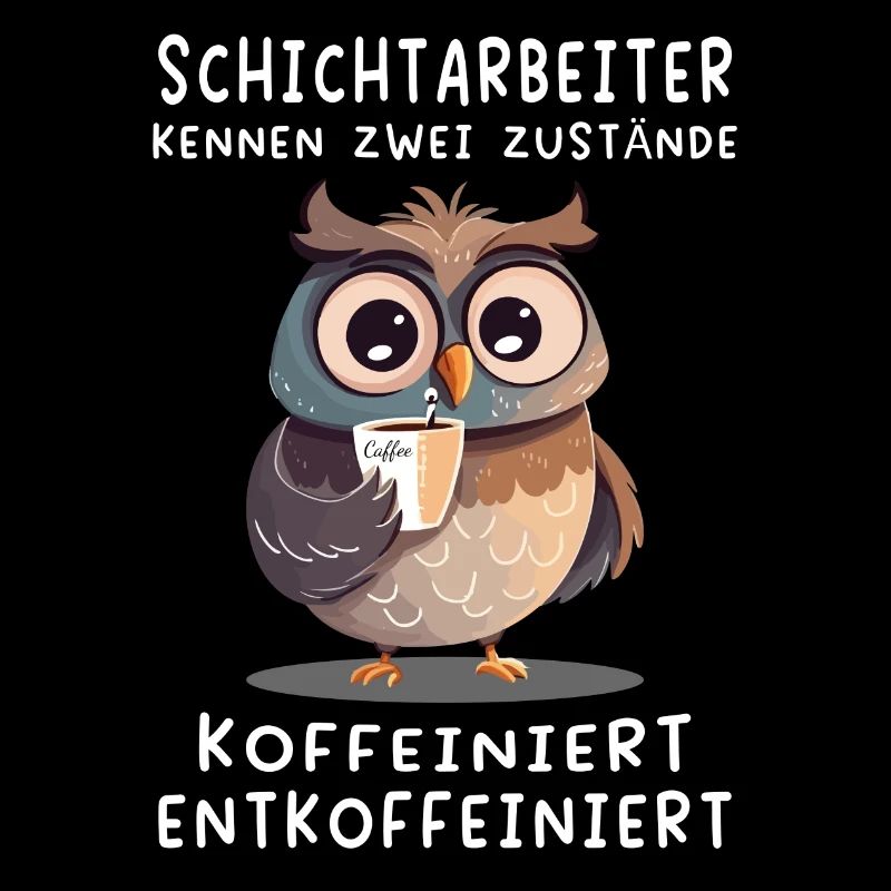 Eule Schichtarbeiter Kaffee Arbeit Job Beruf