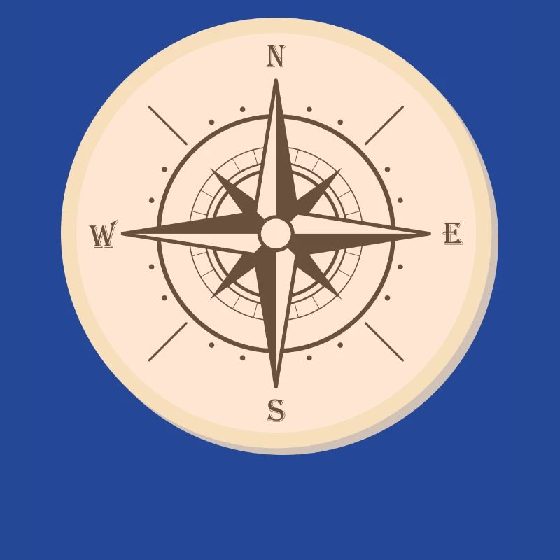 The compass rose finally compasses to indicate the North