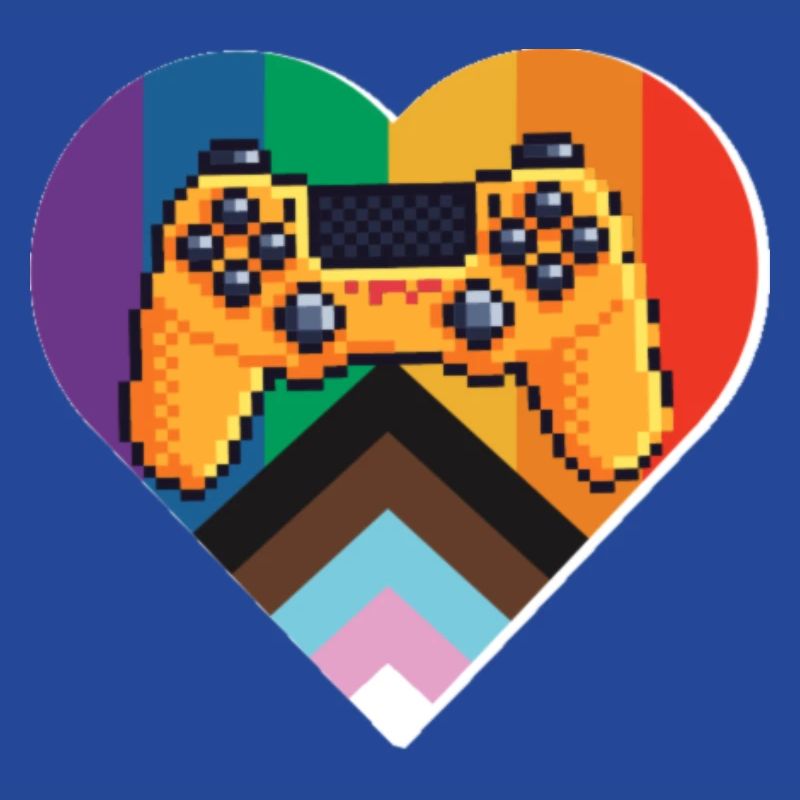 Pixel-Controller Herz im Regenbogen
