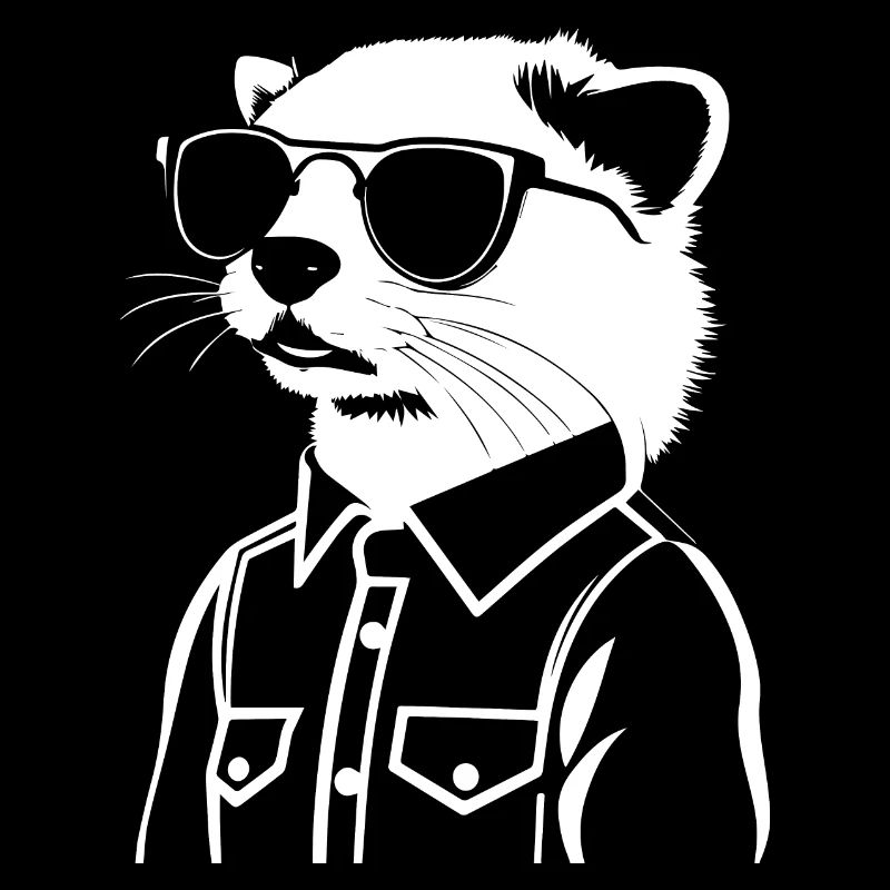 Frettchen mit Sonnenbrille Coole Frettchen