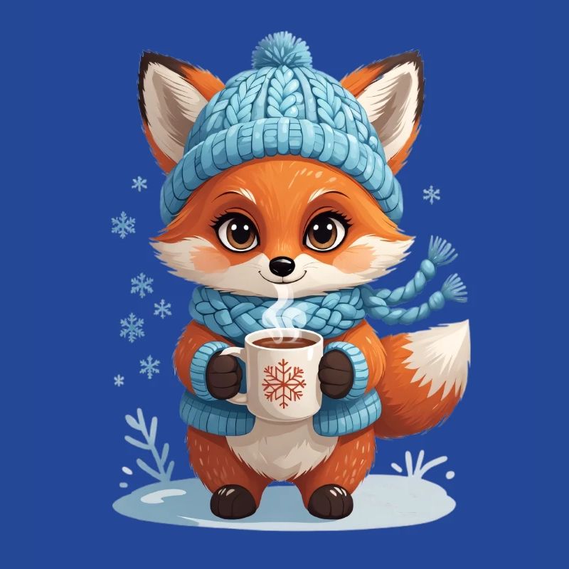 Winter fox with cocoa