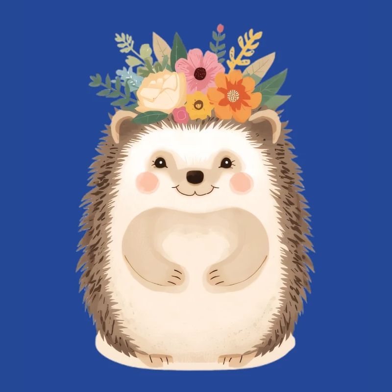 Hérisson en couronne de fleurs : doux ami de la forêt
