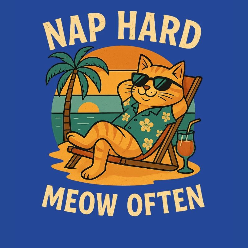 Chat fait une sieste de plage difficile souvent