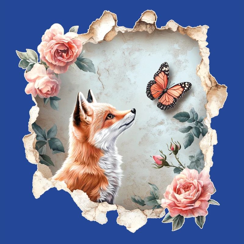 Fox with Butterfly