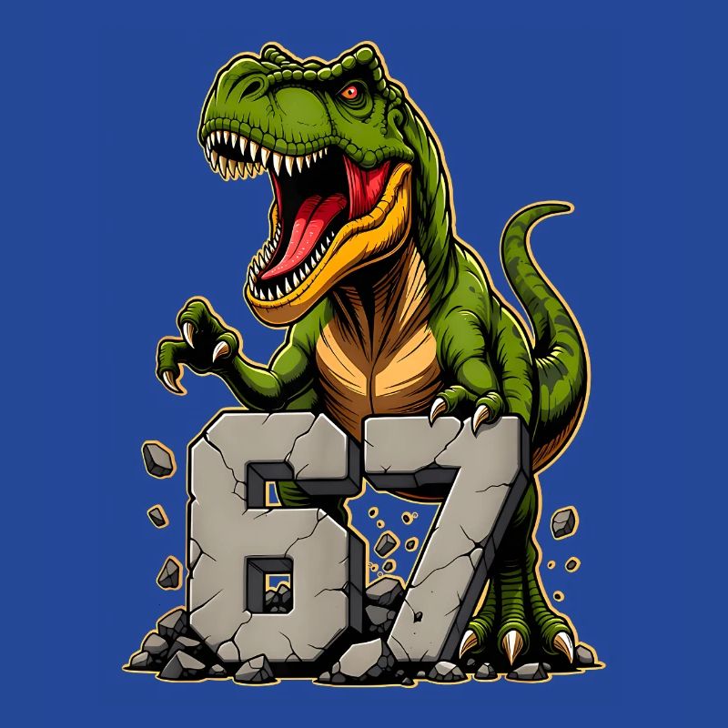 T-Rex Dinosaur Funny Six Seven Meme