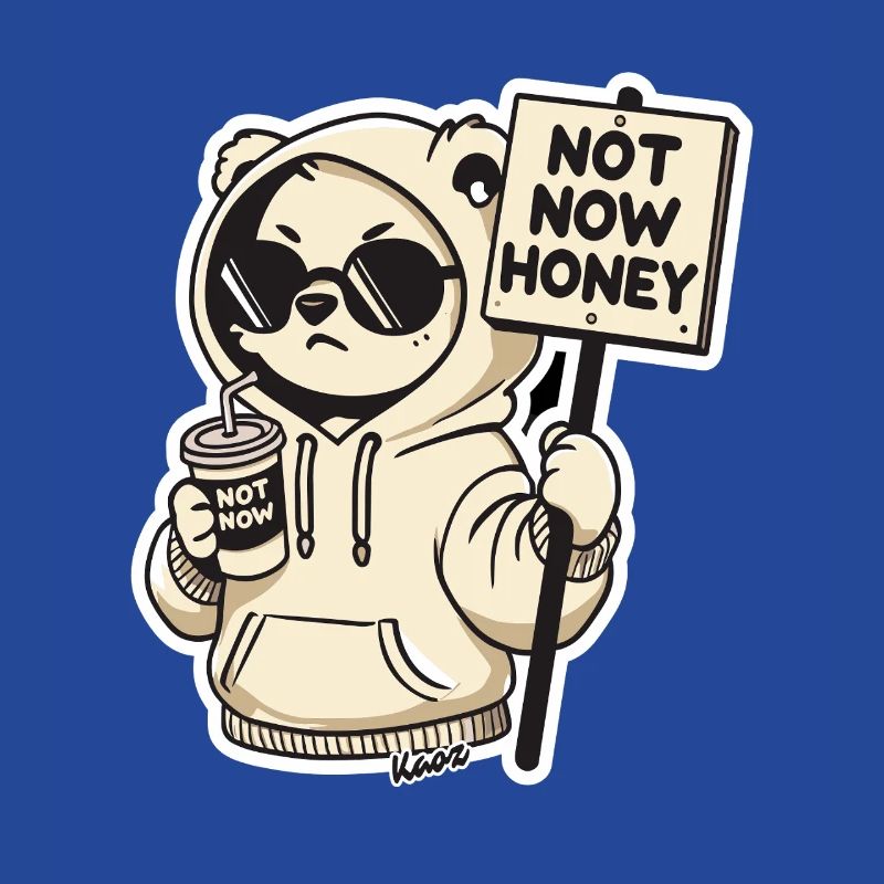 Sweat à capuche panda, pas maintenant, chéri