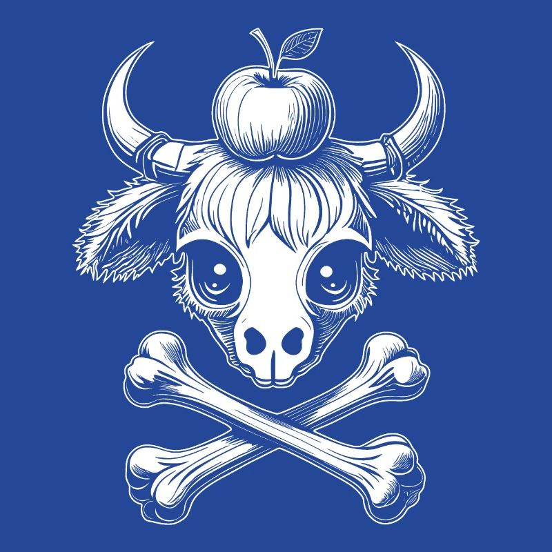 Schweizer Folklore: Kuhkopf & Apfel T-Shirt