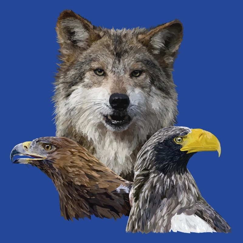 Loup et aigles