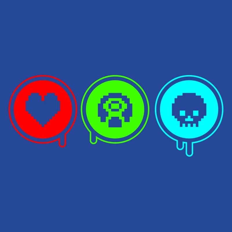 Amour, Rétro, Mort | Impression couleur librement sélectionnable!