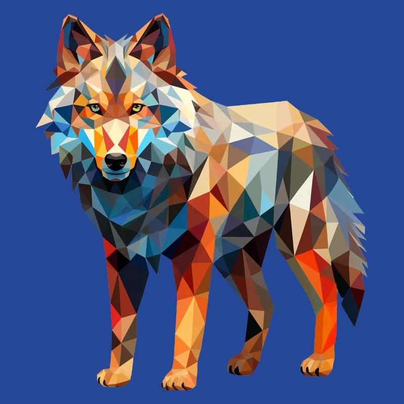 Wolf Geometric Drawing