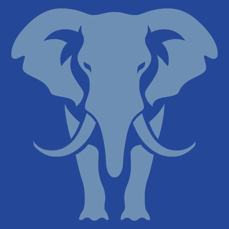Elephant Silhouette White Logo