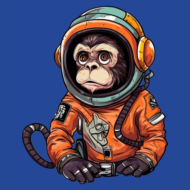 Space Monkey Retro Dessin