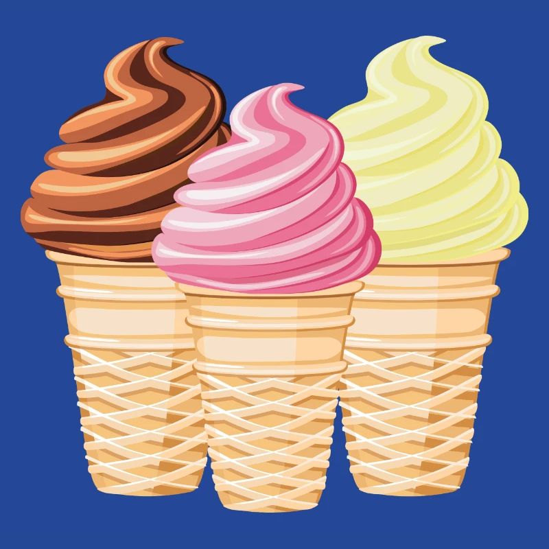 Softeis Vanille Schokolade Erdbeere