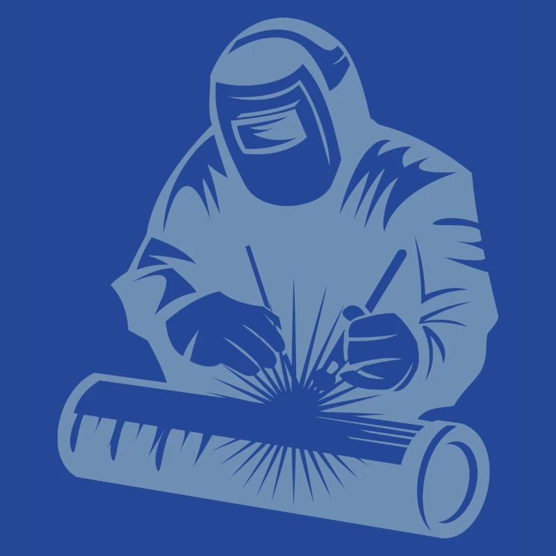 Welder silhouette during arc welding