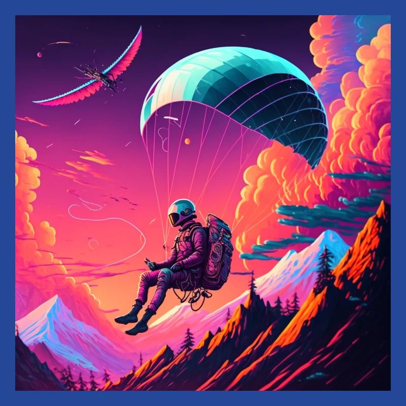 Parapentes en style synthwave