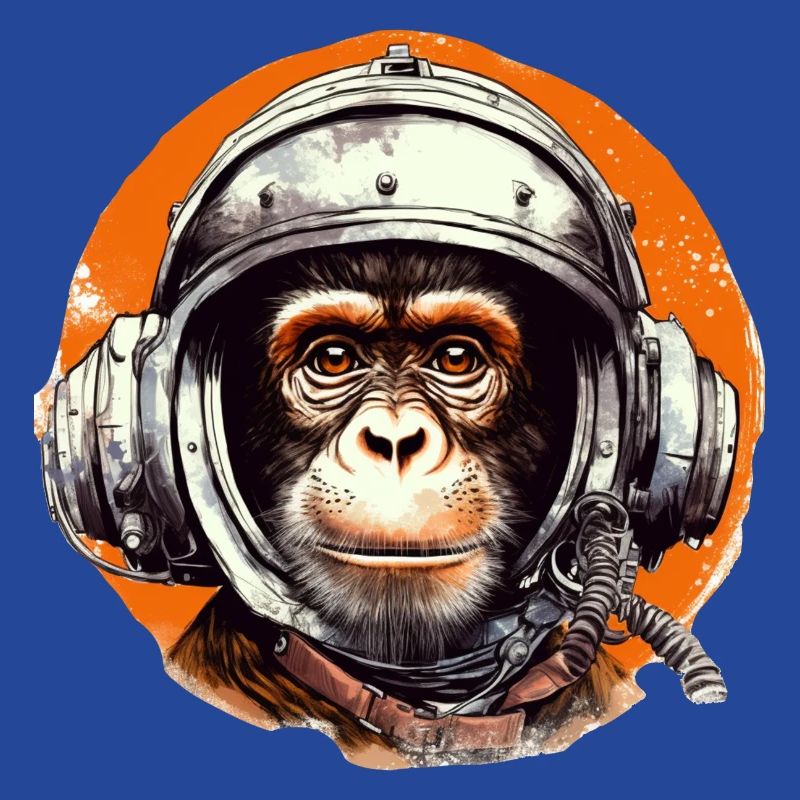 Space Monkey Retro Dessin