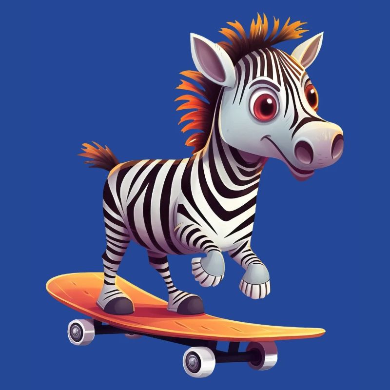 Zebra on Skateboard - Dynamic Design