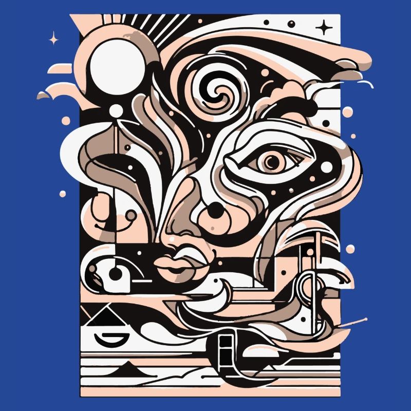 Surreal Line Face Pattern