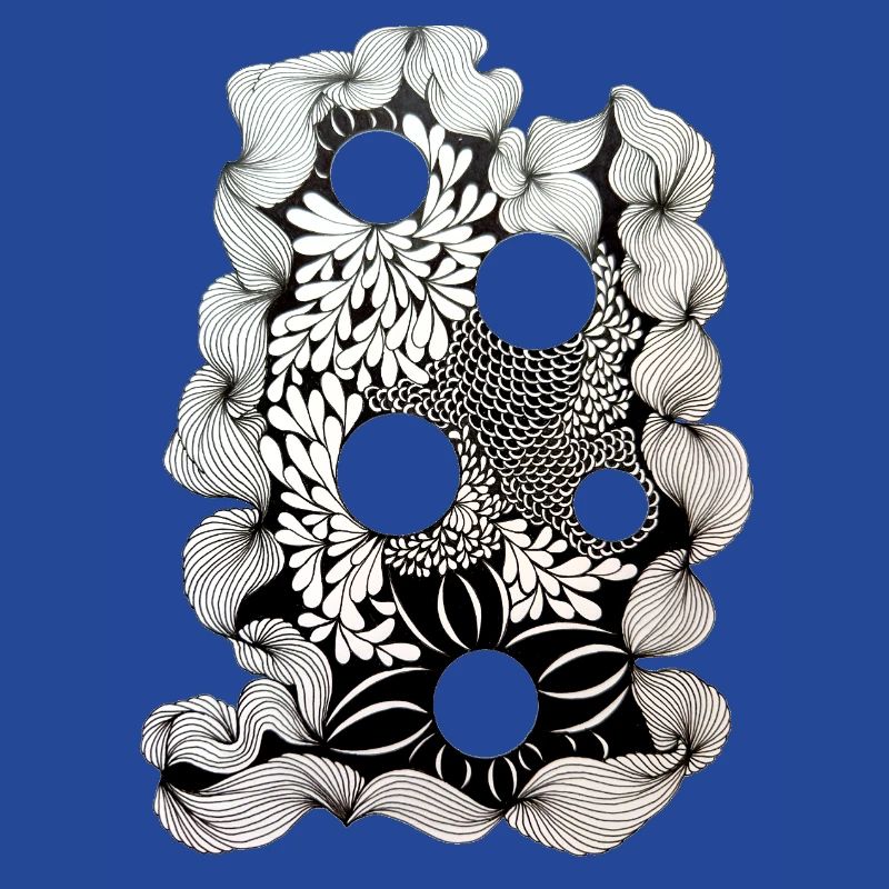 Black Flower Ring Pattern