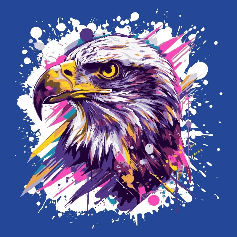 Color Explosion Eagle Head Art