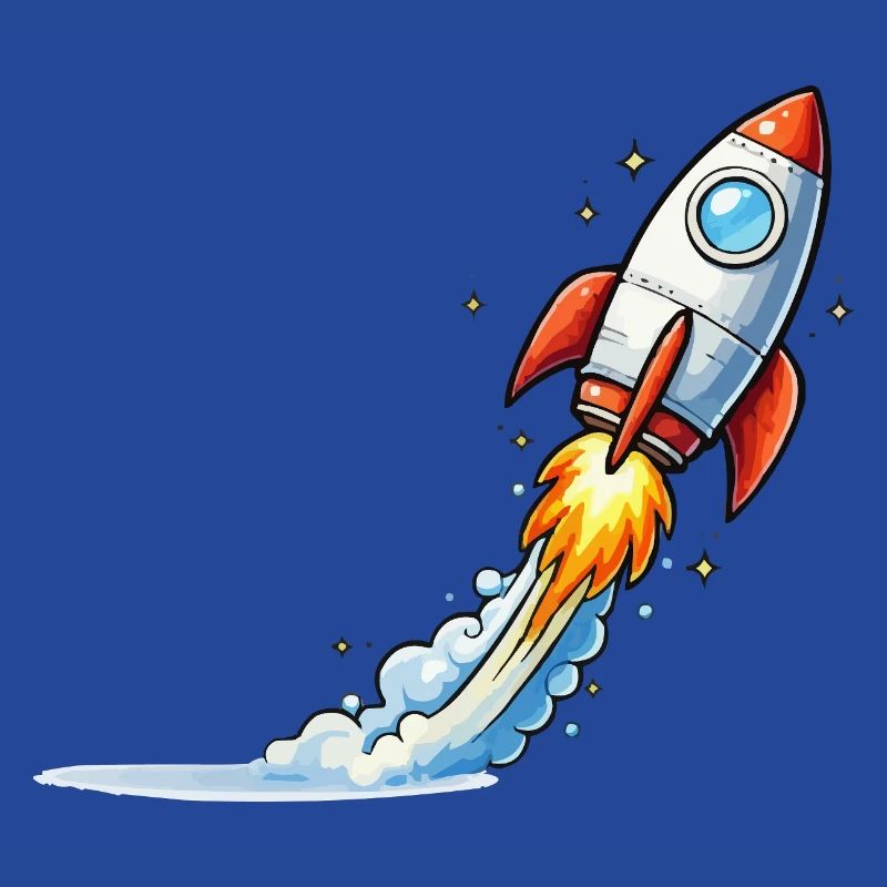 Conception de dessins animés Rocket Launch