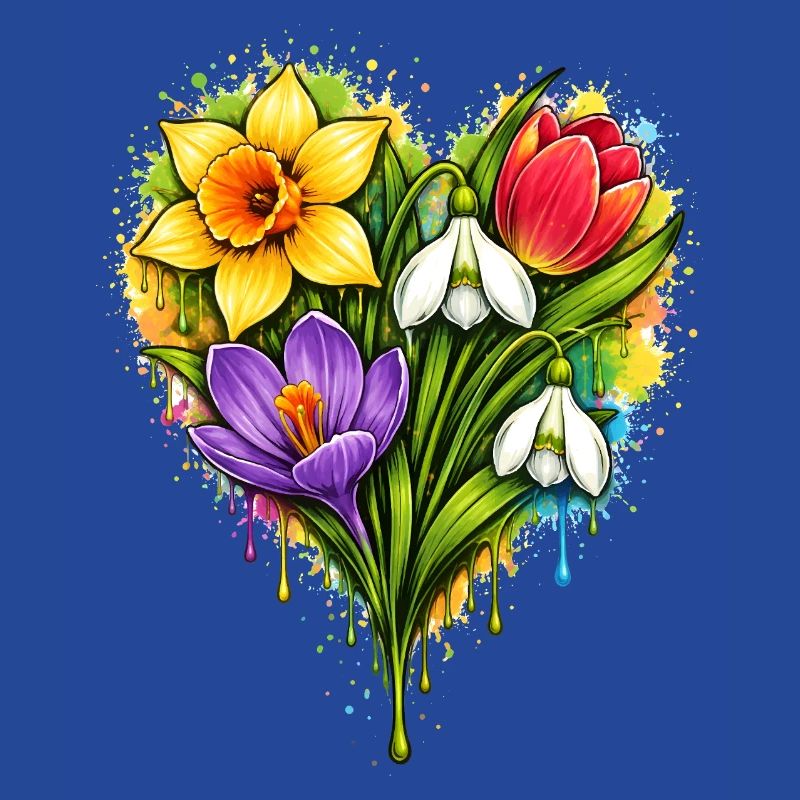 Fleurs de printemps colorées dans le style éclaboussure
