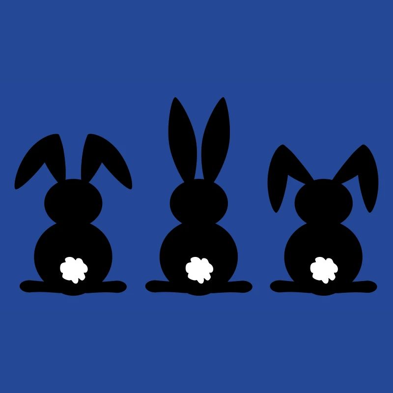 Kaninchen-Silhouette. Frohe Ostern oder Osterfeier. Ei.