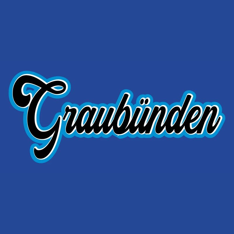 Graubünden Script mit Blau Outline