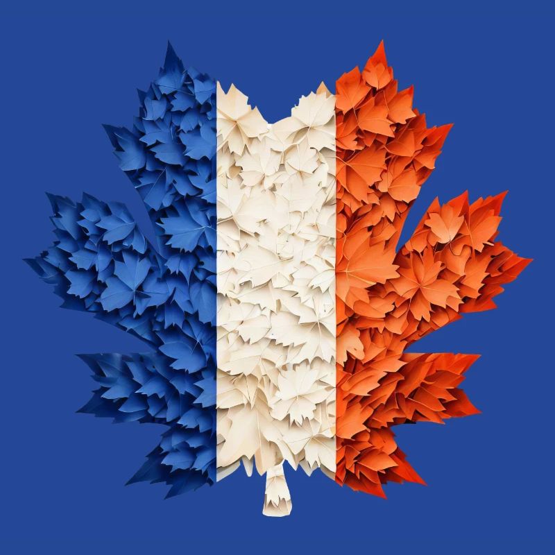 Drapeau français dans le feuillage d’automne