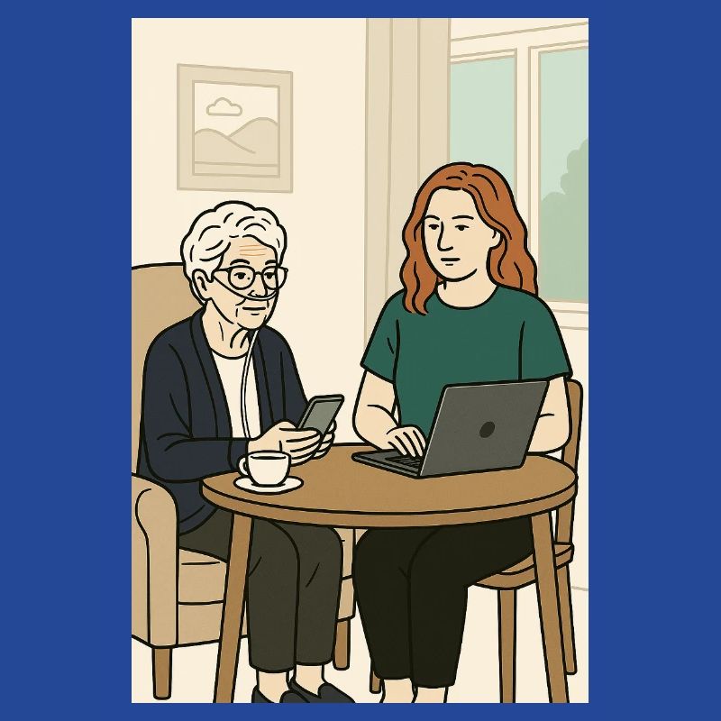 Generations at the table with technology