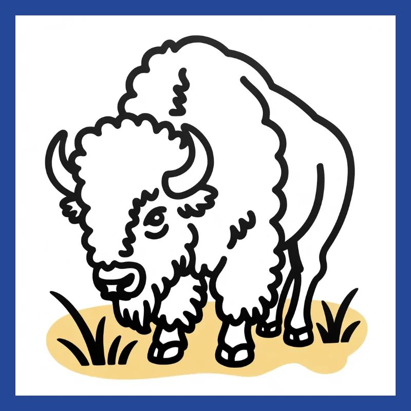 Bison auf gelbem Gras