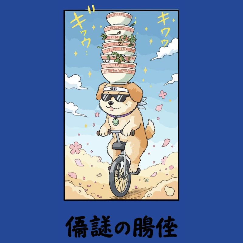 Noodle Stack Pup auf Einrad
