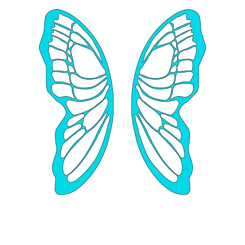 Turquoise butterfly wing pattern on black