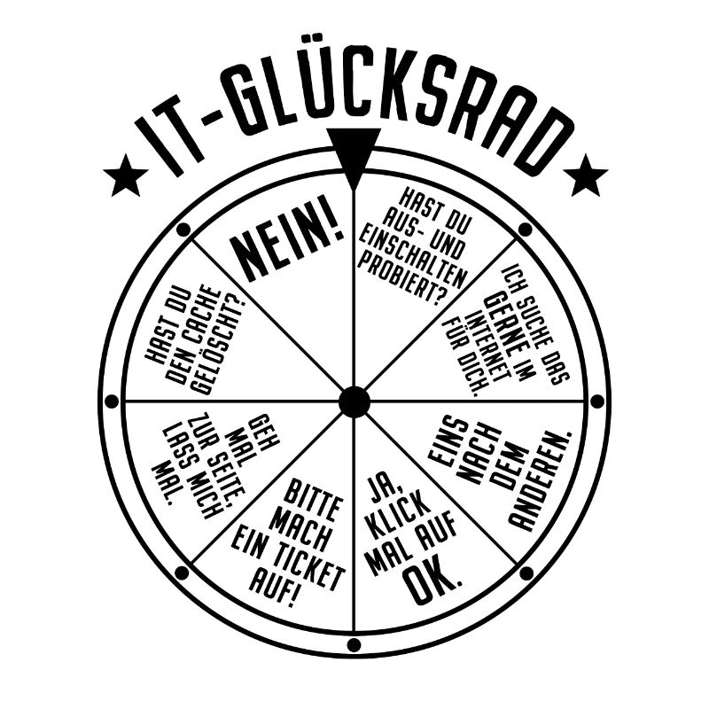 IT Support Glücksrad Service Desk IT Helpdesk Nerd