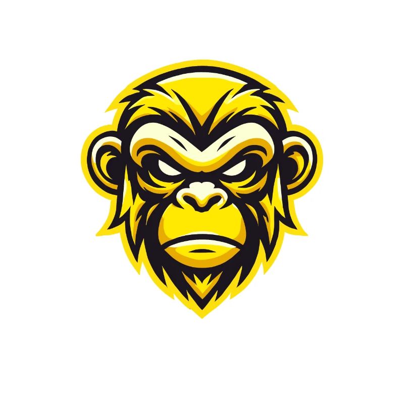 Conception de visage de singe féroce jaune