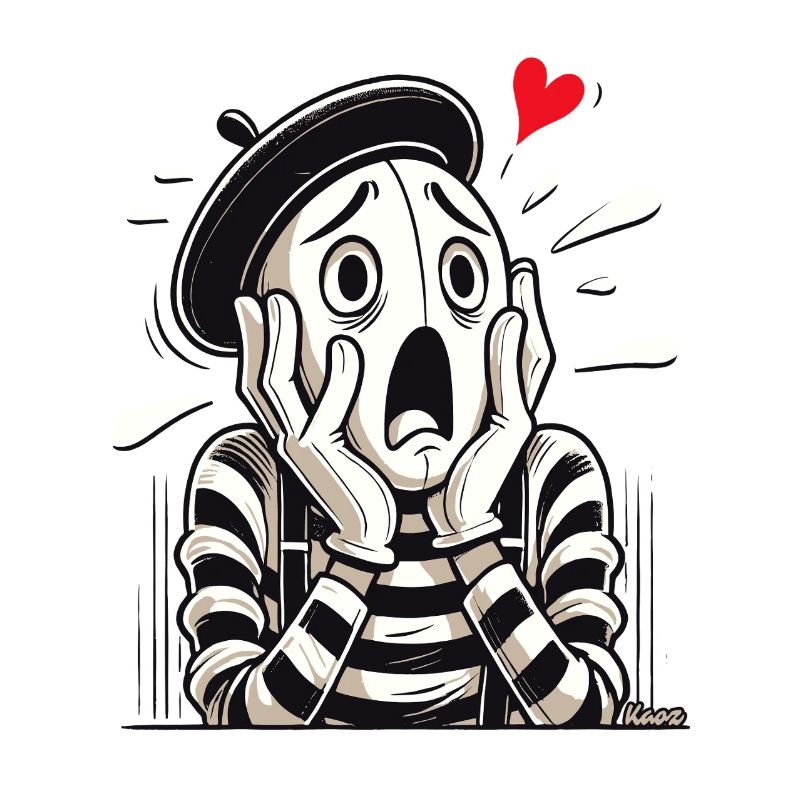 Dramatischer Pantomime – Liebe oder Verzweiflung?