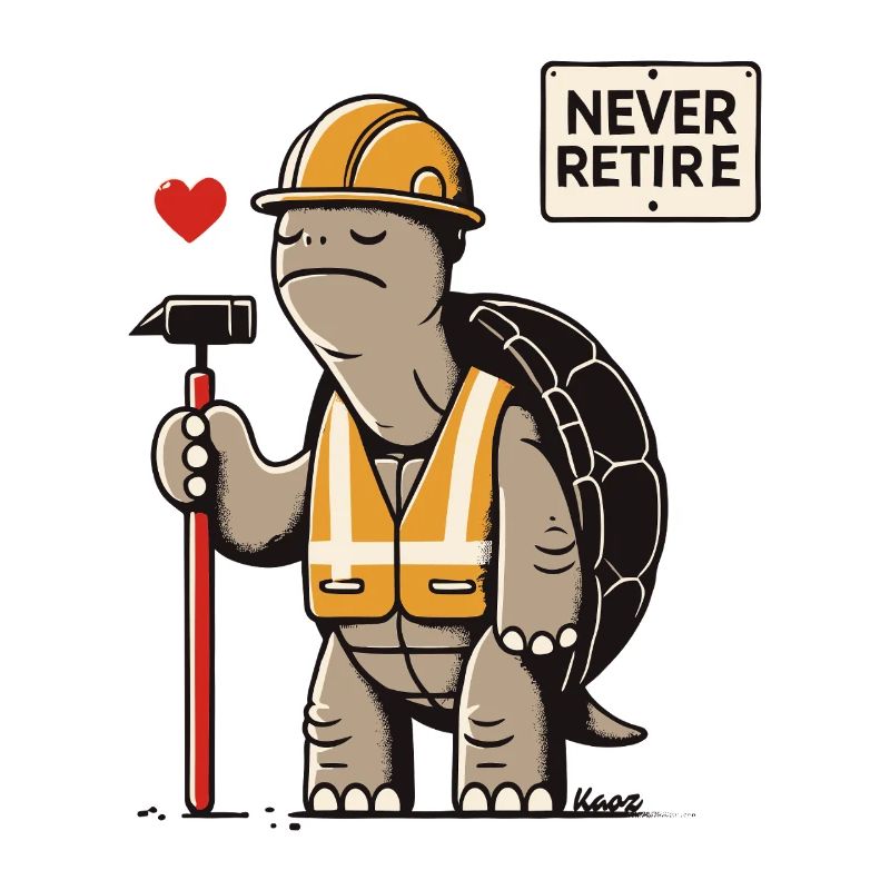 Never Retire – Construction Worker Turtle
