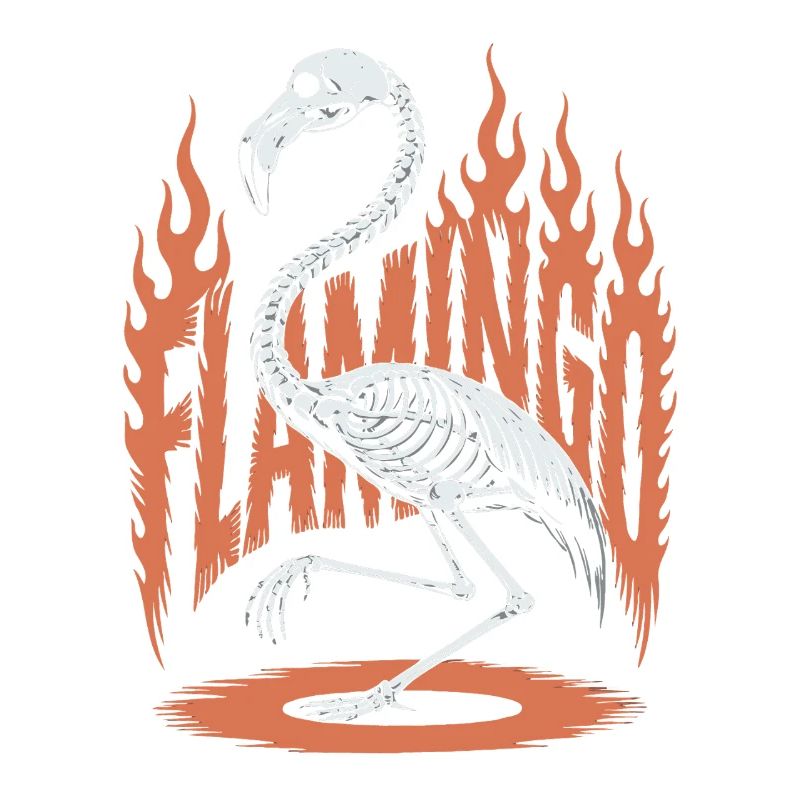 Flamingo Flames Skeleton Halloween