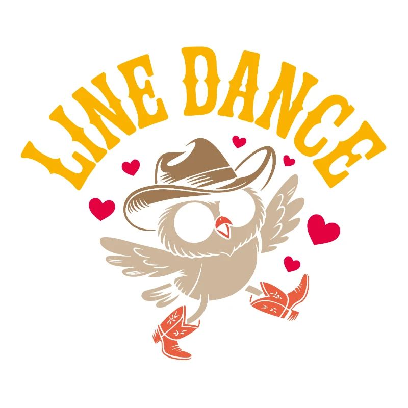 Funny owl doing line dancing
