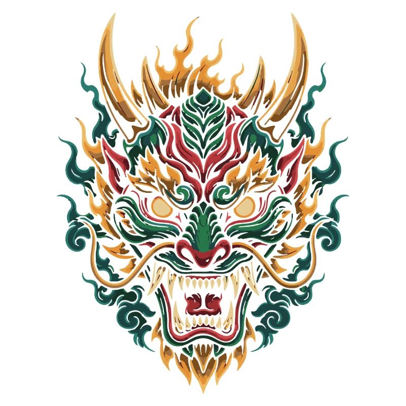 Fiery Dragon Mask | Mythical Flame Beast
