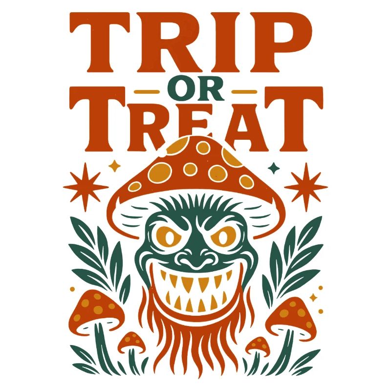Trip oder Treat Psychedelisches Pilzmonster