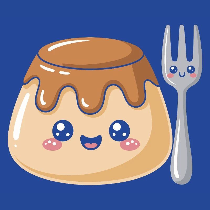 Pudding with fork