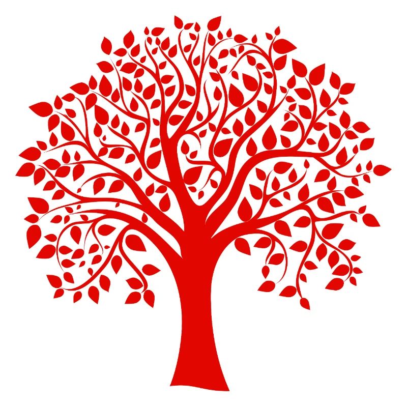 Base Red Jumbo Tree Print Silhouette