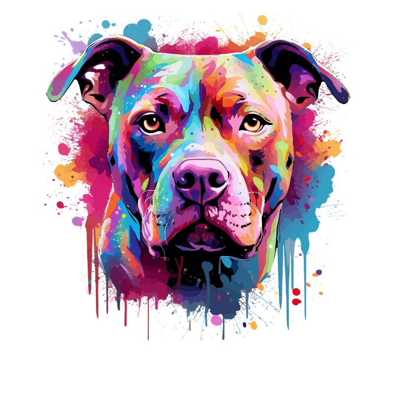 Art éclaboussuré de Pitbull Dog Coloré